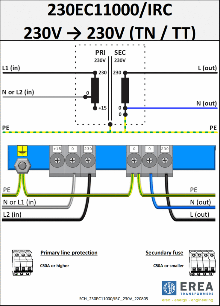 Aansluitschema 230EC11000/IRC