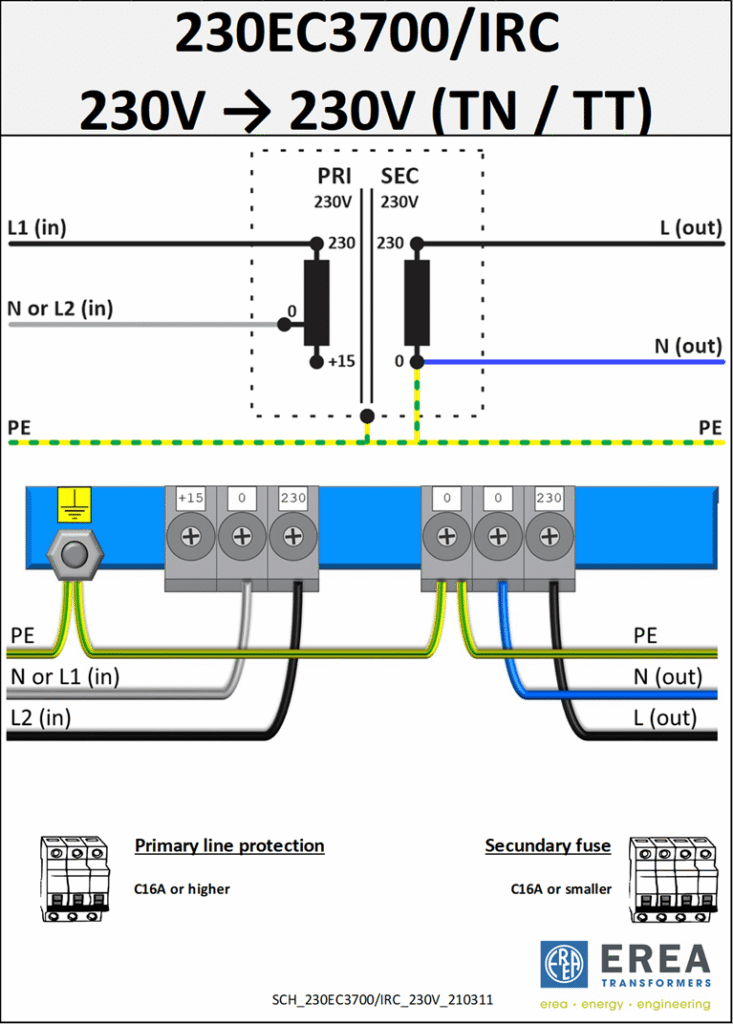 Aansluitschema 230EC3700/IRC