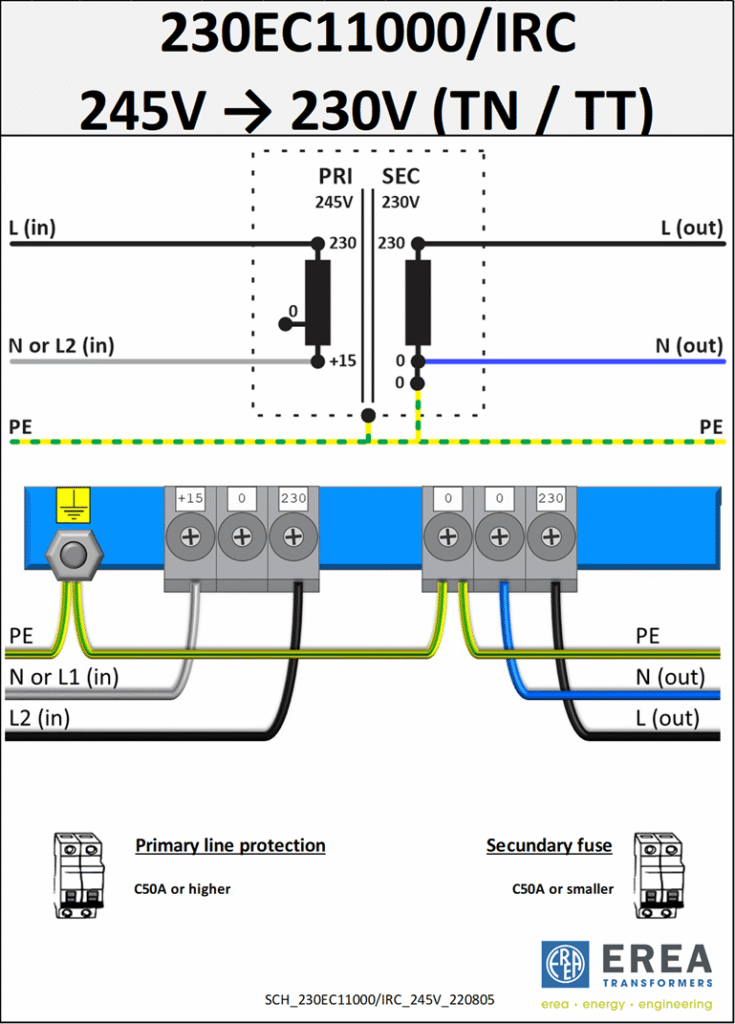 Aansluitschema 230EC11000/IRC