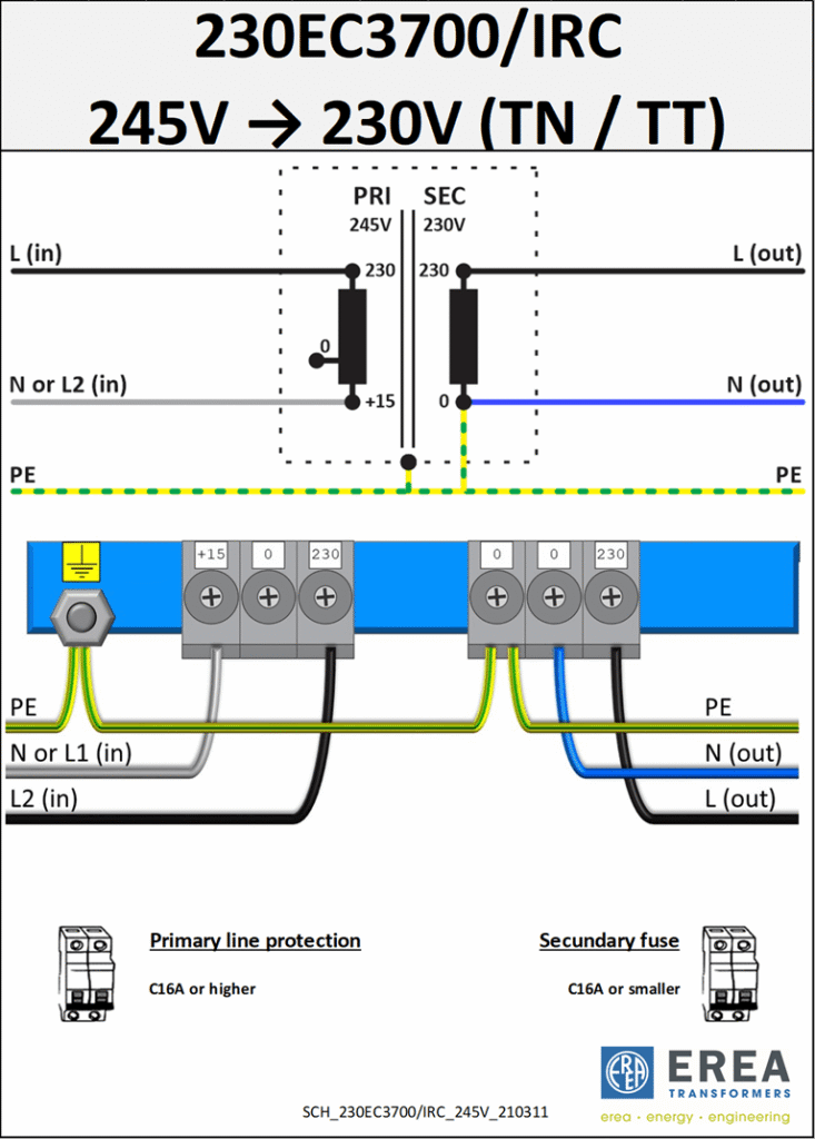 Aansluitschema 230EC3700/IRC