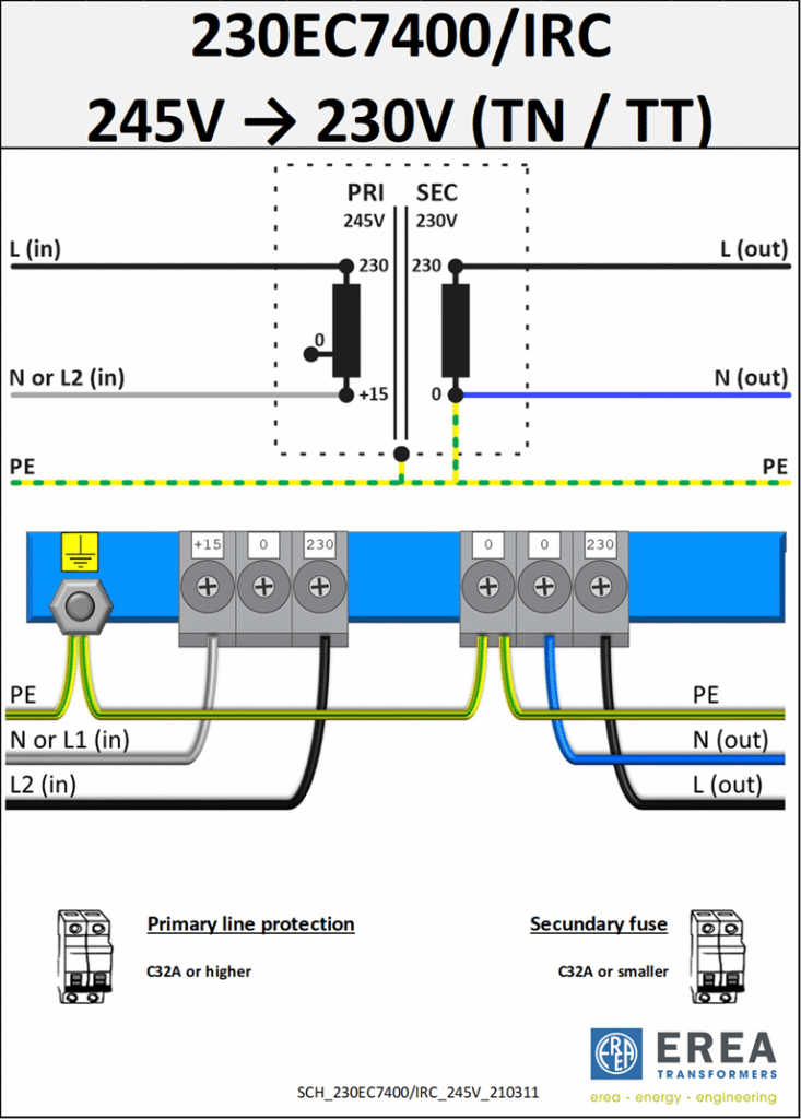 Aansluitschema 230EC7400/IRC