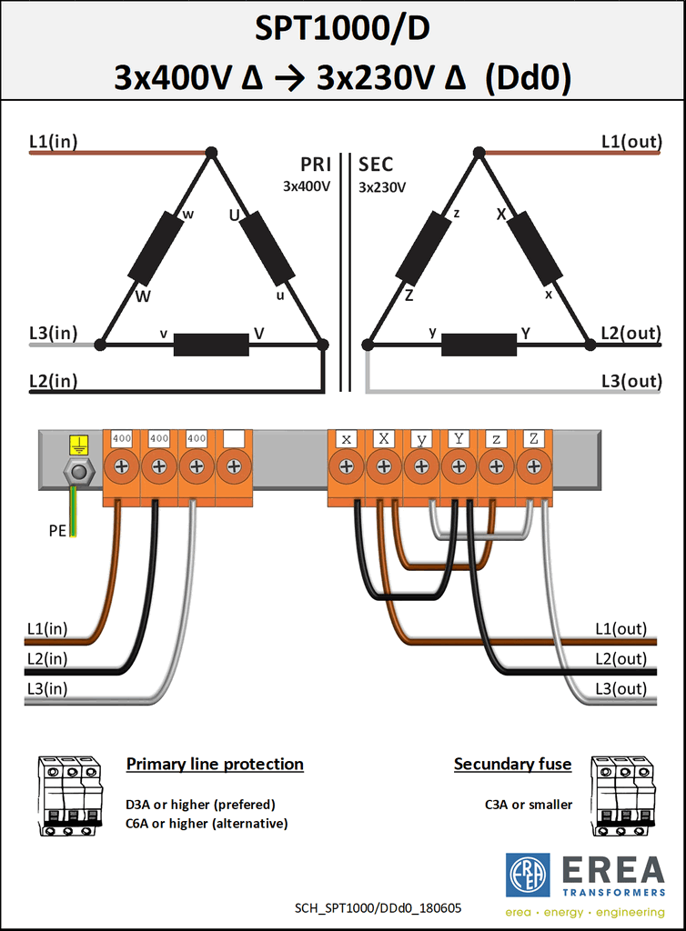 Aansluitschema SPT1000/D