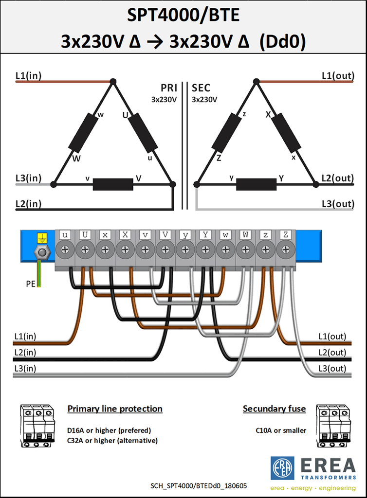 Aansluitschema SPT4000/BTE