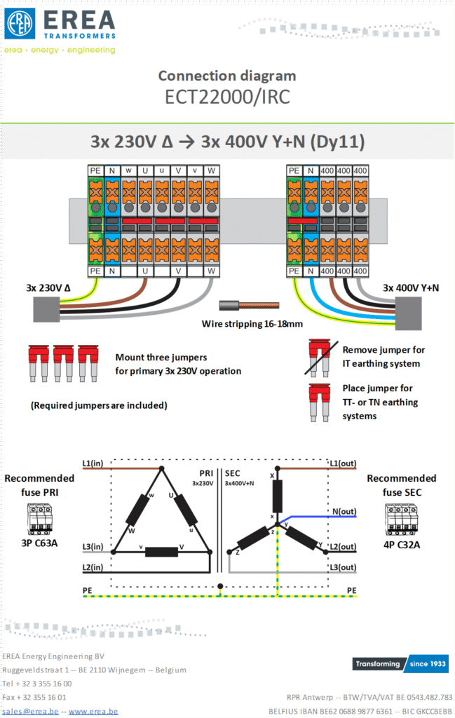 Aansluitschema ECT22000/IRC