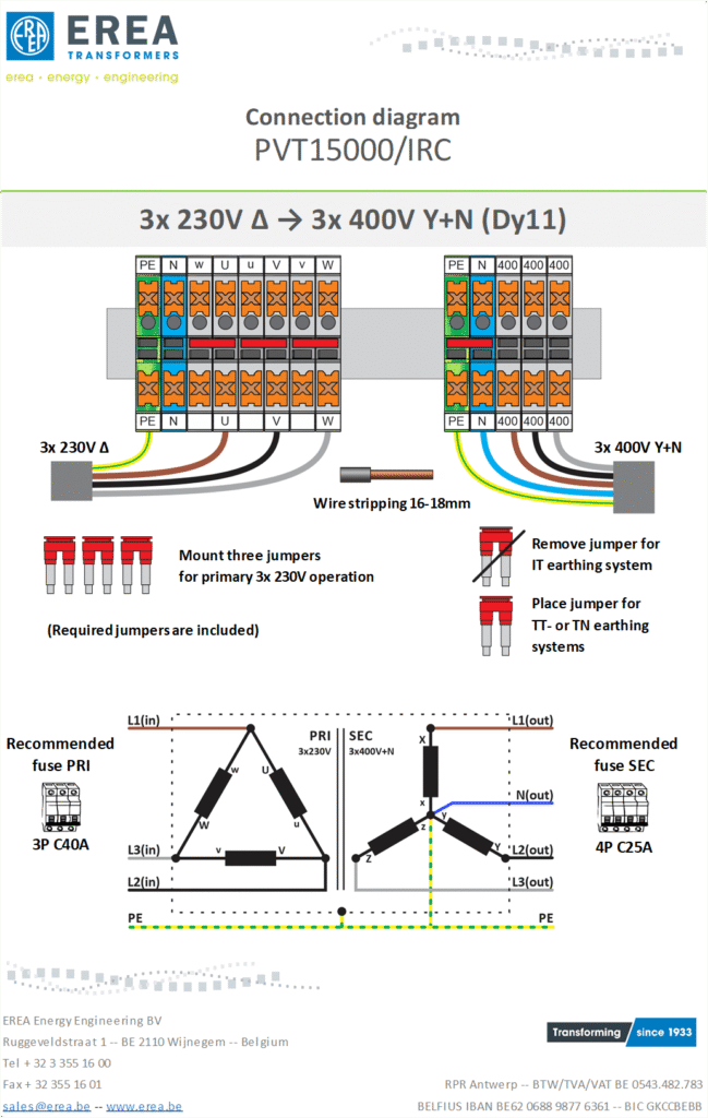 Aansluitschema PVT15000/IRC
