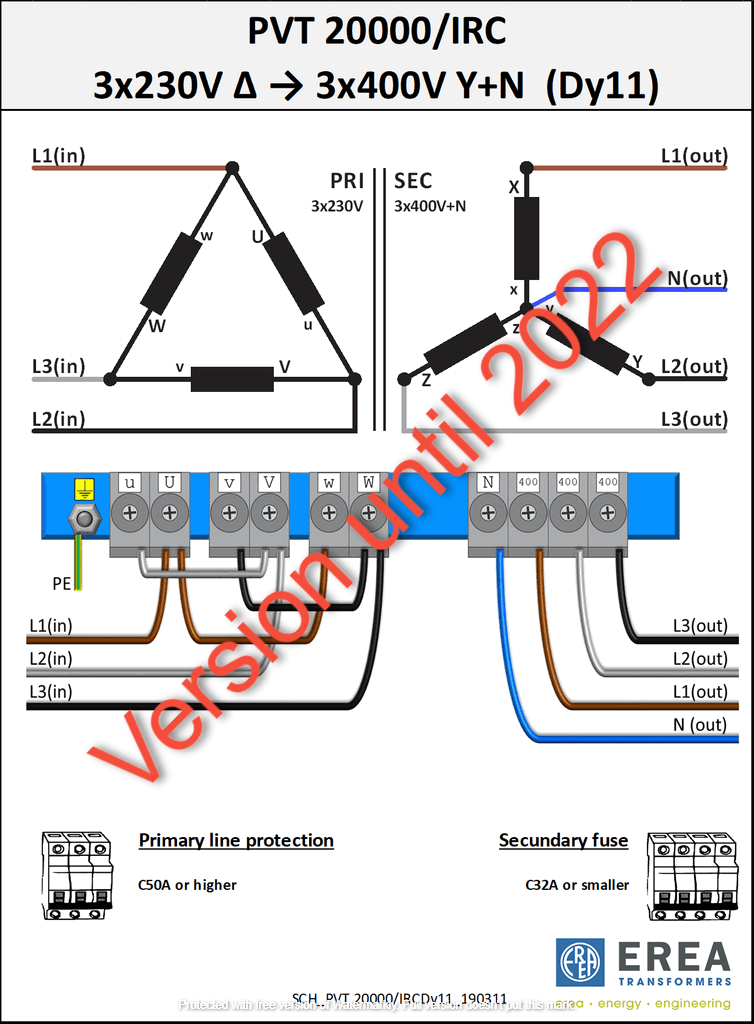 Aansluitschema PVT20000/IRC