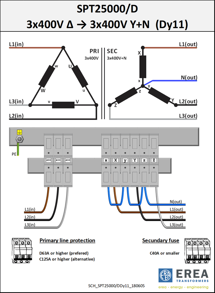 Aansluitschema SPT25000/D