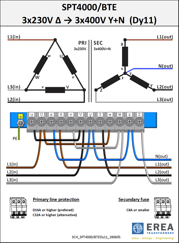 Aansluitschema SPT4000/BTE