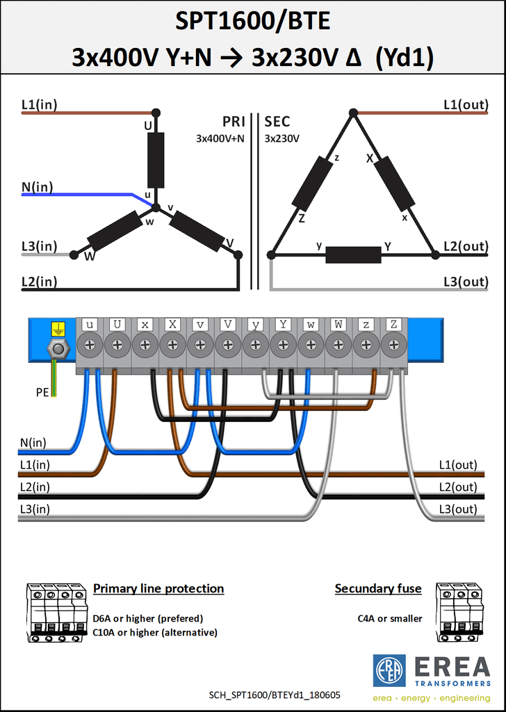 Aansluitschema SPT1600/BTE