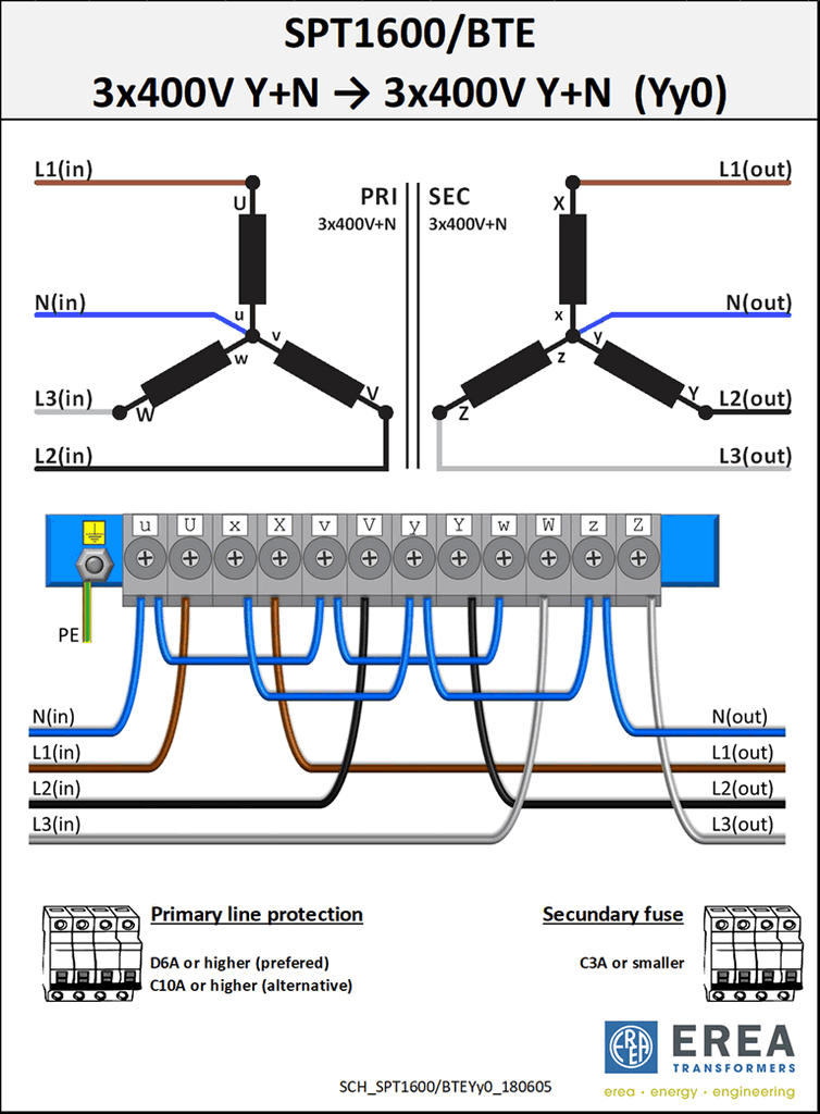Aansluitschema SPT1600/BTE