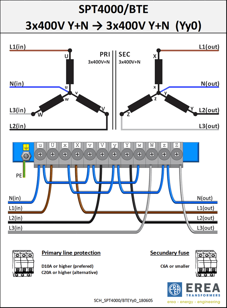 Aansluitschema SPT4000/BTE
