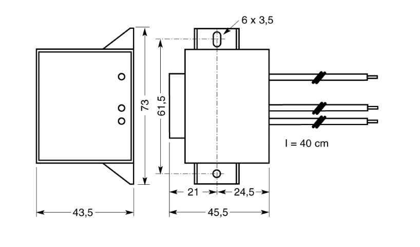 Maattekening IRC 230/400V-16A